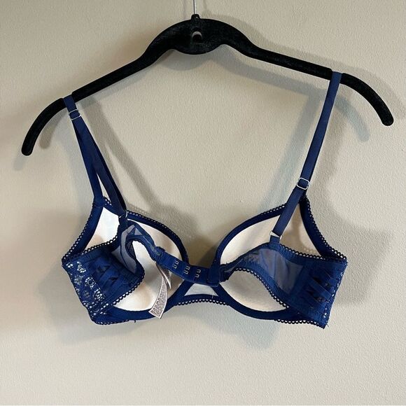✨ Victoria’s Secret Dream Angel Push Up Bra Blue Lace 32B - Picture 6 of 9
